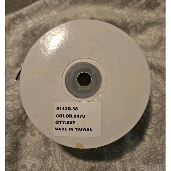 P112B 38 Sheer Purple Chiffon Wired Ribbon W Gold Metallic Edge, 1.5 in, 25-yard - Picture 2 of 3